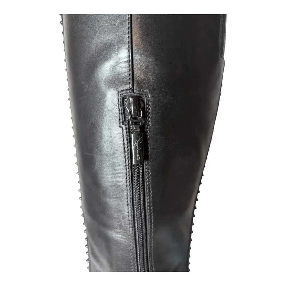 REPORT SIGNATURE Jacqueline Studded Leather Over The Knee Boot Size 7